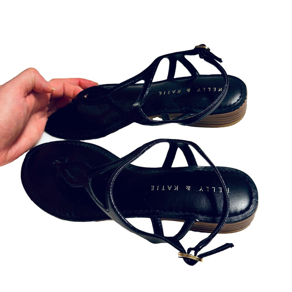 Black Kelly & Katie Zadia T-Strap Sandals - Picture 2 of 9